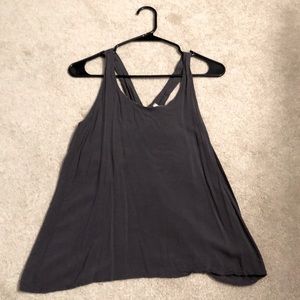 Charcoal Gray Open-Back Top